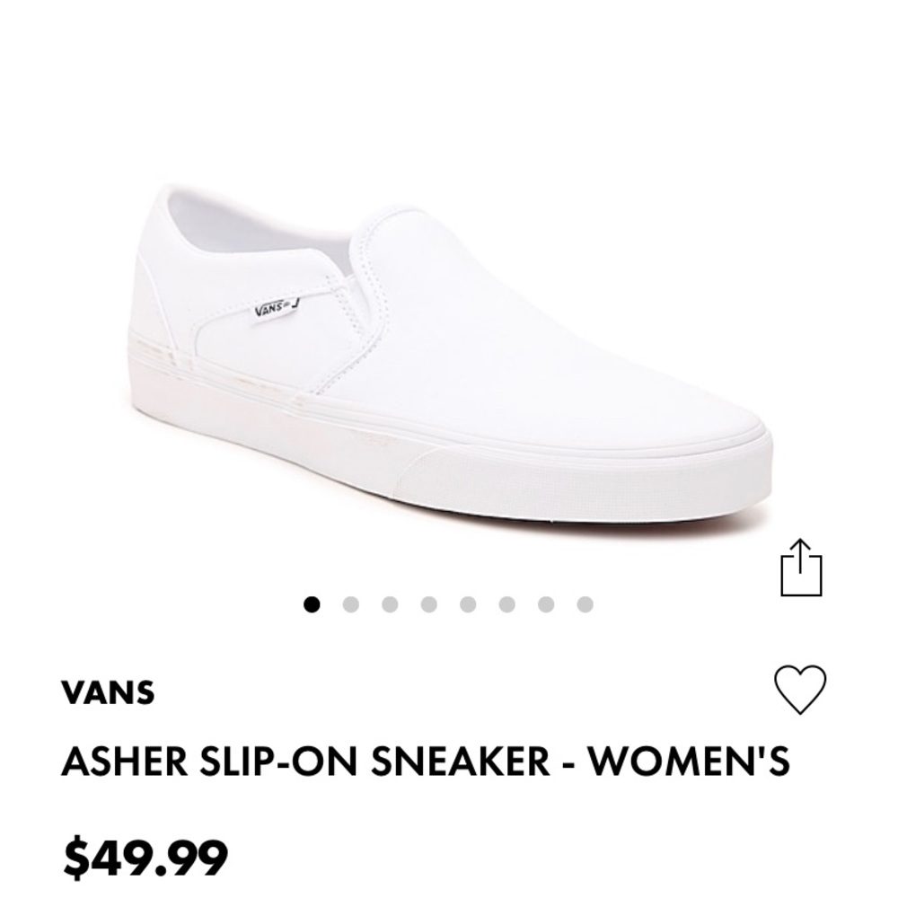 White Vans: Slip On Sneakers Size 7